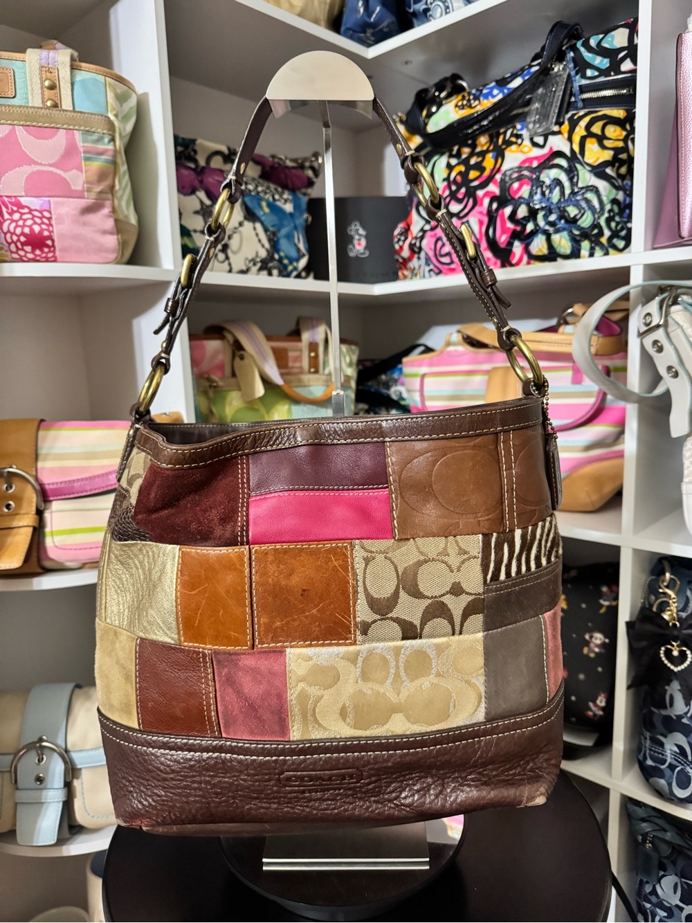 Coach Vintage Patchwork Leather Hobo Shoulder Bag